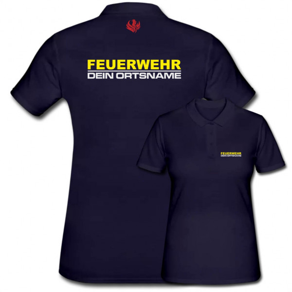 Poloshirt Frauen I Feuerwehr +Ortsname