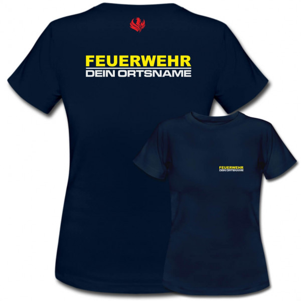 Tshirt Frauen I Feuerwehr +Ortsname